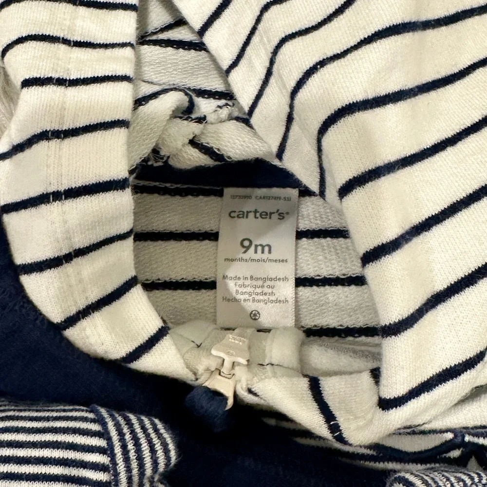 Carter's Navy and White Whale Hoodie Set